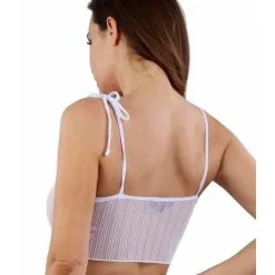 Top Court En Résille Blanche Noué Sur Les épaules