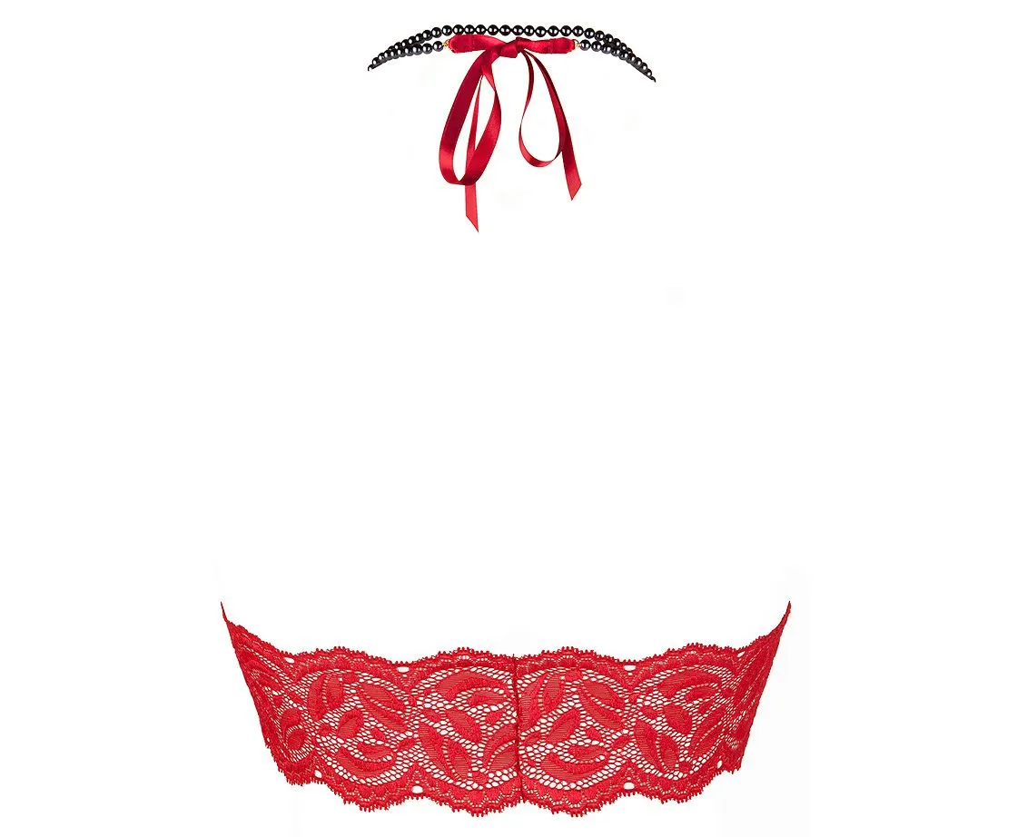 Bracli Soutien-gorge En Dentelle Avec Collier De Perles - Bego's Rouge 4 Bracli Soutien-gorge En Dentelle Avec Collier De Perles - Bego's Rouge – Image 2