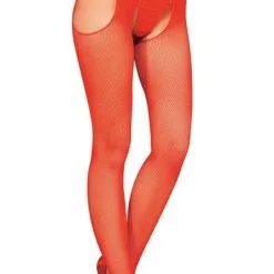Collants Résille Ouverts Morgane - Rouge -Lingerie Soldes 711013030d