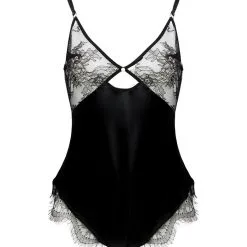 E.L.F. Zhou London Combinaison En Soie Et Dentelle - Aster Diamond Teddy -Lingerie Soldes aster diamond teddy 1