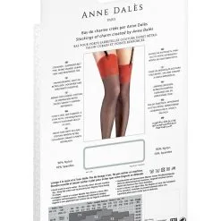 Bas Couture Carmen - Noir Et Rouge -Lingerie Soldes bas nylon noirs rouges effet retro avec coutures 711056072e