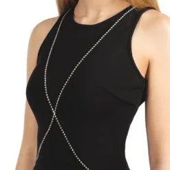 Bijou De Corps En Strass Argenté