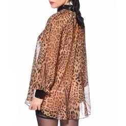 Patrice Catanzaro Blouse En Résille Et Vinyle - Léopard -Lingerie Soldes blouse l opard emilia catanzaro 3