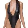 Body échancré Et Col En V En Wetlook 1 Body échancré Et Col En V En Wetlook -Lingerie Soldes body col v wetlook 1