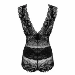 Paloma Casile Body En Dentelle Française - Johnny -Lingerie Soldes body johnny noir 4