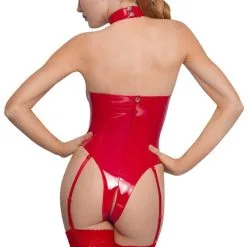 Body Seins Nus En Vinyle Rouge -Lingerie Soldes body seins nus vinyle rouge 3