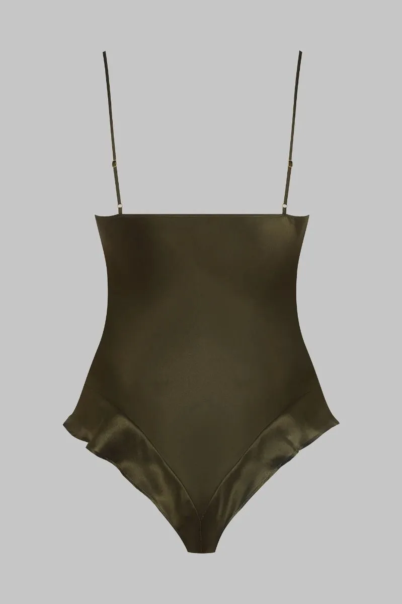 Maison Close Body String En Soie Et Dentelle - Rendez-vous Kaki 5 Maison Close Body String En Soie Et Dentelle - Rendez-vous Kaki – Image 3