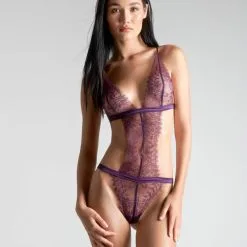 Maison Close Body String - Villa Satine - Violet 13 Maison Close Body String - Villa Satine - Violet -Lingerie Soldes body string villa satine violet 6