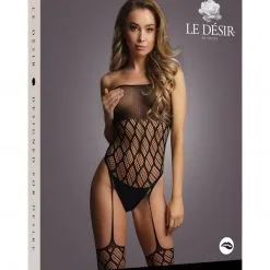 Le Désir Bodystocking Bustier Avec Motifs Graphiques - Stephanie -Lingerie Soldes bodystocking sans bretelles graphique 4