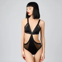 E.L.F. Zhou London Body Jet Black - One Piece Bodysuit -Lingerie Soldes bodysuit 4
