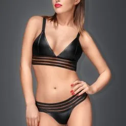 Noir Handmade Brassière En Wetlook Avec Bande élastique Rayée 9 Noir Handmade Brassière En Wetlook Avec Bande élastique Rayée -Lingerie Soldes brassiere wetlook bandes elastiques 1