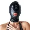 Cagoule En Wetlook Avec Bouche Découverte -Lingerie Soldes cagoule bdsm wetlook bouche ouverte face