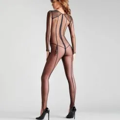 Maison Close Catsuit En Tulle Transparent - L'Amoureuse - Dahlia Noir -Lingerie Soldes catsuit l amoureuse dahlia 4