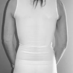 Binder Poitrine Long - Blanc -Lingerie Soldes chestbinderlongblancdos 4