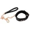 Choker Avec Laisse En Cuir Doublé Fourrure - Noir Et Or Rose 1 Choker Avec Laisse En Cuir Doublé Fourrure - Noir Et Or Rose -Lingerie Soldes choker laisse cuir rosegold 1