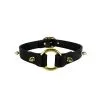 E.L.F. Zhou London Choker Stud En Cuir - Noir Et Or -Lingerie Soldes choker stud choker face