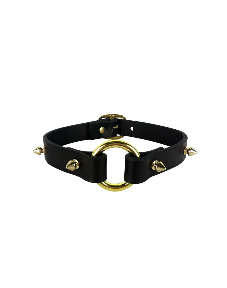 E.L.F. Zhou London Choker Stud En Cuir - Noir Et Or 3 E.L.F. Zhou London Choker Stud En Cuir - Noir Et Or