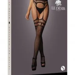 Le Désir Collant Effet Porte-jarretelles En Résille Avec Couture -Lingerie Soldes collant effet porte jarretelles resille couture 3