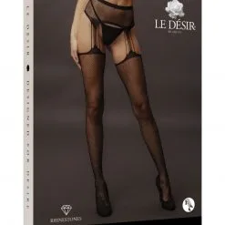 Le Désir Collant Effet Porte-jarretelles En Résille Avec Strass -Lingerie Soldes collant effet porte jarretelles strass 2