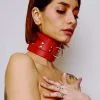 The Sinners Choker Minerve En Cuir épais - Rouge