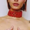 The Sinners Choker En Cuir Tressé - Rouge 2 The Sinners Choker En Cuir Tressé - Rouge -Lingerie Soldes collier tresse rouge zoom