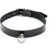Dollhouse Choker Fin En Cuir Effet Croco - Noir -Lingerie Soldes collierfinnoir