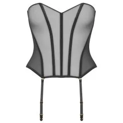 Maison Close Corset Avec Porte-jarretelles - L'Amoureuse - Dahlia Noir -Lingerie Soldes corset pj l amoureuse dahlia noir 2