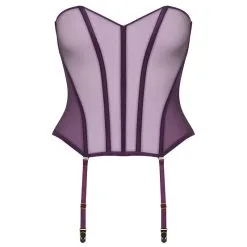 Maison Close Corset Avec Porte-jarretelles - L'Amoureuse - Orchidée Violette -Lingerie Soldes corset pj l amoureuse orchidee violette 2