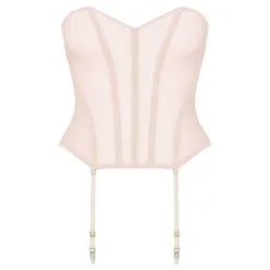 Maison Close Corset Avec Porte-jarretelles - L'Amoureuse - Pivoine Rose -Lingerie Soldes corset pj l amoureuse pivoine rose 2