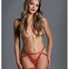 Culotte Porte-jarretelles Effet Harnais Rouge - The Forbidden