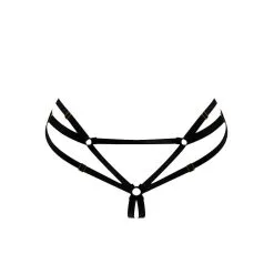 E.L.F. Zhou London Culotte Ouverte - Bondage Bodywear - Noire -Lingerie Soldes culotte ouvert frame brief noir face