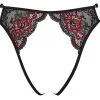 Culotte Ouverte En Dentelle Noire Et Rouge -Lingerie Soldes culotte ouverte dentelle noire rouge cotelli 5