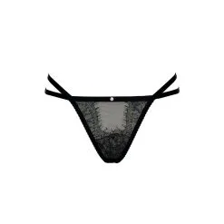 E.L.F. Zhou London Culotte Fesses Nues En Soie - Météorite -Lingerie Soldes culotte ouverte soie meteorite 1