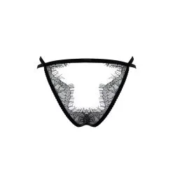 E.L.F. Zhou London Culotte Fesses Nues En Soie - Météorite -Lingerie Soldes culotte ouverte soie meteorite 2