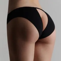 Maison Close Culotte Ouverte - Le Petit Secret - Noir -Lingerie Soldes culotte ouvrable petit secret noir 1