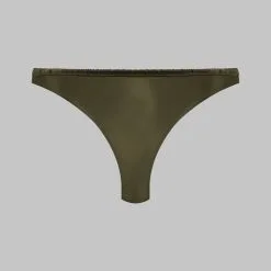 Maison Close Culotte En Soie Et Dentelle - Rendez-vous Kaki -Lingerie Soldes culotte rendez vous kaki 4