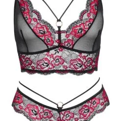 Ensemble De Lingerie En Résille Et Dentelle Rouge Et Noire 7 Ensemble De Lingerie En Résille Et Dentelle Rouge Et Noire -Lingerie Soldes ensemble lingeire rouge noir dentelle 3