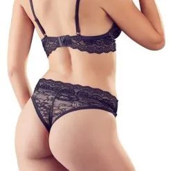 Ensemble De Lingerie En Dentelle Noire Et Strass 7 Ensemble De Lingerie En Dentelle Noire Et Strass -Lingerie Soldes ensemble sg culotte dentelle strass 3