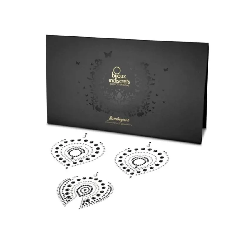 Bijoux Indiscrets Bijoux De Seins Et Pubis Flamboyant - Noir & Argent 3 Bijoux Indiscrets Bijoux De Seins Et Pubis Flamboyant - Noir & Argent
