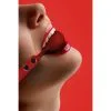Gag-ball En Cuir Et Silicone - ø 4,2cm - Rouge -Lingerie Soldes gag ball cuir silicone rouge