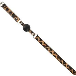 Gag-ball Léopard En Simili Cuir - ø 4cm -Lingerie Soldes gag ball leopard 4