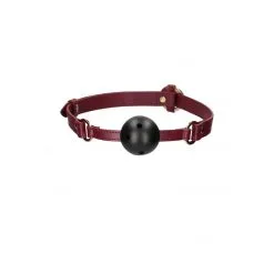 Gag-ball En Simili Cuir - ø 4,4cm - Bordeaux Et Doré -Lingerie Soldes gag ball simili cuir bordeaux 2