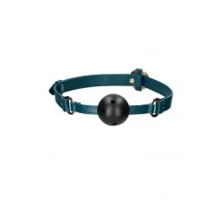 Gag-ball En Simili Cuir - ø 4,4cm - Vert Et Doré -Lingerie Soldes gag ball simili cuir vert 2