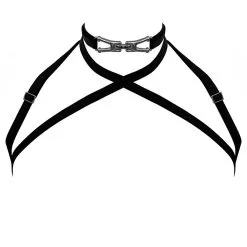 Paloma Casile Harnais En Lanières Satinées Et Bijou En Argent - Maaya -Lingerie Soldes harnais maaya 5