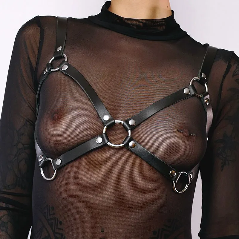 Soutien-gorge Harnais En Cuir Noir 4 Soutien-gorge Harnais En Cuir Noir – Image 2