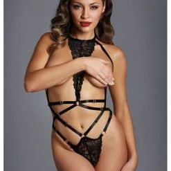 Body Harnais En Lanières Satinées Et Dentelle - The Paradise