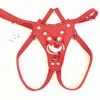 The Sinners Harnais Pour Gode-ceinture - Cuir Souple Rouge -Lingerie Soldes harnais rouge 1