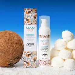 Exsens Huile De Massage Chauffante Et Comestible - Noix De Coco -Lingerie Soldes huile chauffante coconut 1