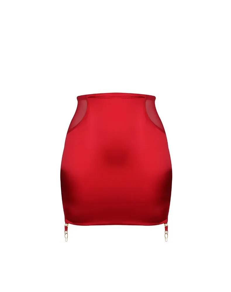 E.L.F. Zhou London Jupe Fesses Nues En Soie Rouge - Scarlet 4 E.L.F. Zhou London Jupe Fesses Nues En Soie Rouge - Scarlet – Image 2