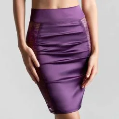 Maison Close Jupe Crayon - Villa Satine - Violet -Lingerie Soldes jupe villa satine violette 3